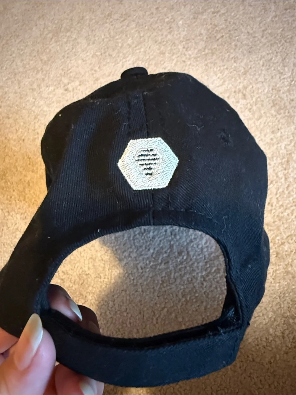 Bumble Black Embroidered Logo Baseball Cap